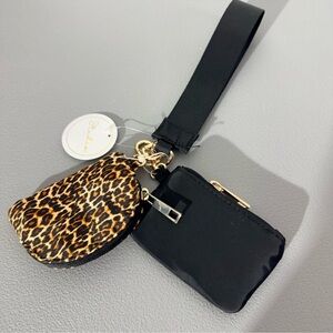 Stylish Black and Leopard Print Women's Bag Set